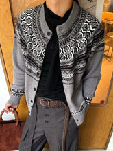 HEARUJOY - Stylish Men's Knitting Jacket Coat Autumn Winter Casual Stand Collar Button-up Cardigans Men Sweatercoats Vintage Crochet Coats
