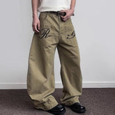 HEARUJOY - Summer New Men's Multi-Pocket Flared Straight Trousers American Retro Fashion Trend Street Loose Breathable Niche Men's Bottoms