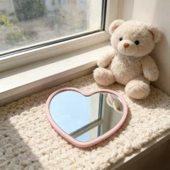 YICKYUE - 30pcs Mini Heart Makeup Mirror Simple Handheld Vanity Mirror Portable Student Dormitory Cosmetic Mirror