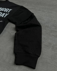 Hearujoy American New Vintage Flash Diamond Long Sleeves Y2K Gothic Letter Pattern T-shirt Men High Street Hip Hop Punk Loose Streetwear