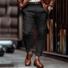 HEARUJOY - Fashion Men business Casual Suit Pants Diagonal Pocket Comfort Breath Straight Trouser Spring Autumn Daily Leisure Pant For Man