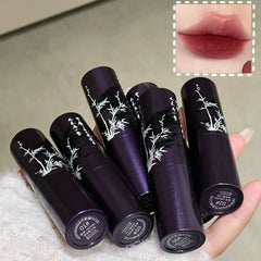 YICKYUE - Punk Smoked Dark Red Brown Matte Lipstick Velvet Matte Shiny Lip Gloss Waterproof Non-Stick Cup Not Fade Natural Shimmer Lip Mud