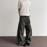 HEARUJOY - Men's Camouflage Straight Denim Trousers American Fashion Trend High Street Loose Casual Breathable Niche Summer Men's Bottoms