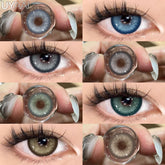 YICKYUE - 1 Day Colored Contact Lenses for Eyes 55% Wt Daily Disposable Lenses with Degree Blue Eye Color Lenses Green Lenses