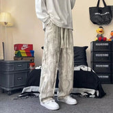 HEARUJOY - Trousers Man Sports Pants Printing Graphic Fashion Clearance Sale Casual Cool Essential Trend Retro Sweatpants for Men Straight