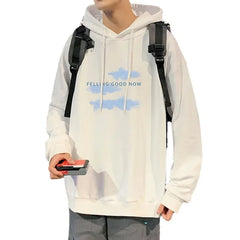 HEARUJOY - Funny Men's Oversized Hoodie Off White Hoodies with Hat Oversize for Men Cloud Print 5XL Man Casual Wear Hoody Male Sweatshirt