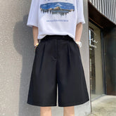 HEARUJOY - Summer Black Suit Shorts Men Fashion Social Mens Dress Shorts Korean Khaki Casual Suit Shorts Mens Office Formal Shorts M-2XL