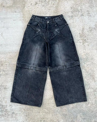 HEARUJOY - New High Street Gothic Punk Dark Trousers Y2K Harajuku Retro Washed Distressed Baggy Jeans Men Street Fashion Straight Leg Pants