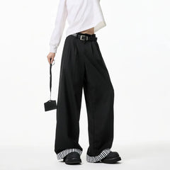 HEARUJOY - Grey Suit Pants Men Oversized Society Mens Black Dress Pants Korean Casual Loose Wide Leg Pants Mens Office Formal Trousers