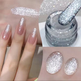 YICKYUE - 12ML White Nails Jimeng Wedding Dress Fine Glitter Gel Nail Polish Super Flash Glitter Nail Polish Nail Art Salon Use
