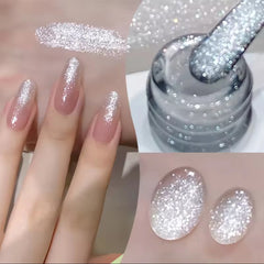YICKYUE - 12ML White Nails Jimeng Wedding Dress Fine Glitter Gel Nail Polish Super Flash Glitter Nail Polish Nail Art Salon Use