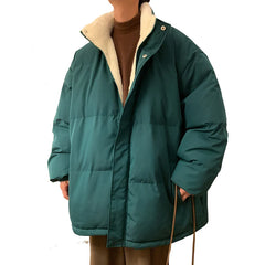 HEARUJOY - Men Harajuku Warm Bubble Coat Winter Jacket Stand Collar Oversize Parkas Korean Style Male Padded Coat Korean Puffer Jackets