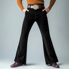 HEARUJOY - Spring Autumn Vintage Casual Velvet Flared Pants Men High Street Trendy Suit Trousers Vintage Comfortable Vacation Trousers