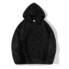 HEARUJOY - Men New Solid Hoodies Hooded Sweatshirt Lamb Wool Sweatshirts Pullover Outerwear Loose Fit Pockets Sports Patchwork Spring