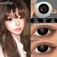 YICKYUE - Fashion Color Contact Lenses 1 Pair Black Big Eyes Softlenses Colored Contact Lens eye Makeup Beautiful Pupils
