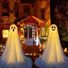 YICKYUE - 85/165CM Life-Size Scary Standing Ghost Glow-in-the-Dark Outdoor Halloween Decoration for Front Door Garden Haunted House