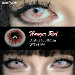 YICKYUE - 1 Pair Cosplay Color Contact Lenses Crazy Red Anime Contact Lenses For Halloween Role Play Party Cosmetic Holidays