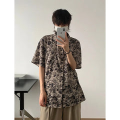 HEARUJOY - Summer Short Sleeved Shirt Men Oversized Retro Printed Shirt Men Streetwear Korean Loose Casual Shirt Mens Hawaiian Shirts M-2XL