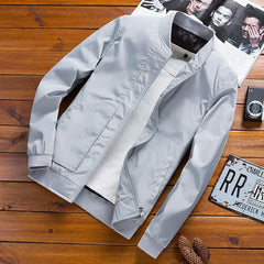HEARUJOY - Men's Spring Autumn New Style Slim Fit Stand Collar Jacket Casual Youth Baseball Jacket Fashionable Versatile Top