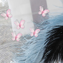 YICKYUE - 100Pcs Elegant Glitter Mesh Butterflies Sheer Organza DIY Wedding Decoration for Table Centerpieces Wall Decor Invitation Craft