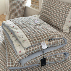 YICKYUE - Applique Decor Soft Cotton 3pcs Bedspread Set with Lace Trim, Breathable Quilt Coverlet, 1-Piece Summer Blanket Thin Comforter