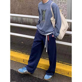 HEARUJOY - American Sle Loose Drapey Sport Pants for Men Casual Street Dance Wide Leg Sweatpants Straight Cut Trousers Trendy