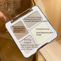 YICKYUE - 4 Color Contouring Tray Body Matte Shine Powder Highlight Solid Contouring Tray