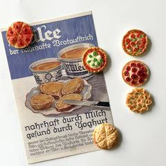 YICKYUE - 6Pcs Mini Pizza Refrigerator Decorations in Resin - Cute Magnets for Furniture in The Kitchen for Decoration