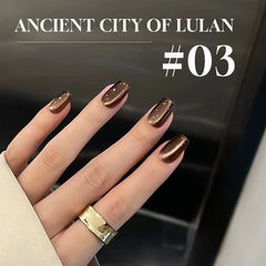 YICKYUE - Autumn Winter 1-6PCS Maillard Series Caramel Light Bulb Whitening Cat Eye Gel Nail Polish For Christmas Halloween