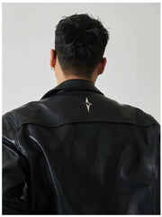 HEARUJOY - Shoulder Pad Design Jacket For Men Spring Autumn Fashion Slim Fit Biker Leather Coats Motorcycle PU Leather Jackets Streetwear