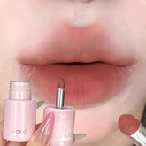 YICKYUE - 1 Pcs 2-in-1 Silky Velvet Matte Lipstick Lip Gloss Nude Pink Waterproof Long Lasting Natural Easy To Color Blush Makeup Cosmetic