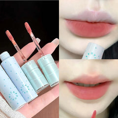 YICKYUE - Water Light Lip Gloss Peach Pink Mirror Glass Lip Glaze Moisturizing Non Sticky Matte Bean Paste Liquid Lipstick Lip Oil Makeup