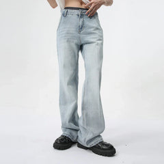 Hearujoy Simple Men's Denim Pants Men's Wea Summer American Style Casual Light Blue Washed Micro Boot-cut Jeans Trendy 9C5978