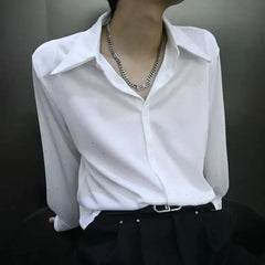 YICKYUE - Shiny Star Sequin Men Shirt Streetwear Trend Sexy Turn-down Collar Loose Long Sleeve Man Shirts Club Bar Party Fashion Tops