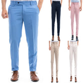 HEARUJOY - Fashion Suit Pants Pants For Men Business Casual Mid Waist Button Straight Trousers Spring Summer Hanging Breathable Pant