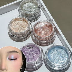 YICKYUE - Glitter Eyeshadow Long Lasting Waterproof Eyeshadow Pearlescent Shimmer Body Highlighter Makeup Palette Glitter Eyeshadow Gel
