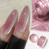 YICKYUE - 10ml Nude Moon Light Cat Magnetic Gel Nail Polish Ultra Shine Glitter Glass Beaded Soak Off UV LED Varnish Design