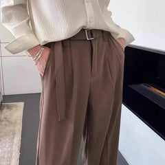 HEARUJOY - Korean Men Italian Style Naples Suit Pants Oversized Sagging Sensation Loose Straight Trousers Spring Summer Ins Trendy Pants