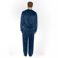 HEARUJOY - Mens Four Seasons Fashion Leisure Soft Home Solid Color Shirt Pants Pajama Set Home Service Two Piece Set Long Pants For Men 5xl