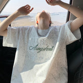 YICKYUE - Men's Cotton T-shirt 5XL Letter Print Mens Oversized T Shirts Vintage Tee Shirts Casual Wear Summer Tshirt Big Size for Man