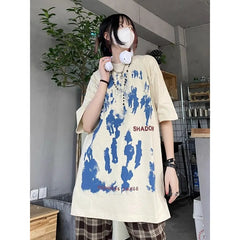 Hearujoy Printed portrait short-sleeved summer men and women street casual loose pure cotton heavyweight trendy hip-hop retro tops
