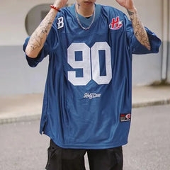 Hearujoy Mens T Shirt Hip Hop Street Dance Embroidery T Shirt Fashion American Retro Versatile Casual Short Sleeve Tops Personality New