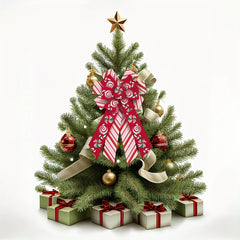 YICKYUE - Two Rolls Christmas Ribbon For Wreaths And Bows, Red And Pink Candy Cane Ribbon For Gift Wrapping And Party Decoration Crafts