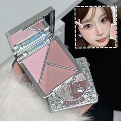 YICKYUE - Three-color Matte Blusher Palette Natural Cheek Tint Rouge Pink Cream Blush Makeup Contouring Brighten Face Cosmetics