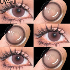 YICKYUE - Colored Contact Makeup Natural Brown Eye Lenses Lovesick Series Cosmetics Gray Lenses Woman Makeup Green Beauty Contacts