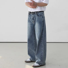 Hearujoy Summer Man's Jeans Korean Zipper Retro Straight Tube Trend Fashion Loose Casual Male Denim Pants Simple 9C5642