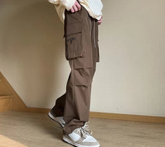 HEARUJOY - Spring Summer Multi Pocket Straight Cargo Pants for Men Designer Techwear Korean Style Luxury New in Casual Baggy Trousers Man