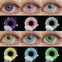 YICKYUE - 6 Months Disposable Kawaii Green Anime Cosplay Colored Contact Lenses for Coser Daily Party Eye Beauty Soft Contacts