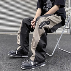 Hearujoy Techwear Parachute Cargo Pants Men Patchwork Zipper Loose Casual Trousers Male Summer Streetwear Hip Hop Spliced 5XL