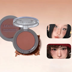 YICKYUE - Red Brown Monochrome Blush Palette Silky Matte Chocolate Rouge Cheek Tint Blusher Powder Natural Face Contouring Shadow Makeup
